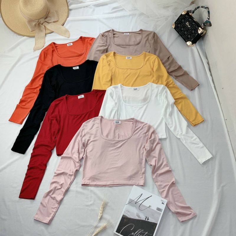 ÁO LỤA CỔ VUÔNG TAY DÀI
