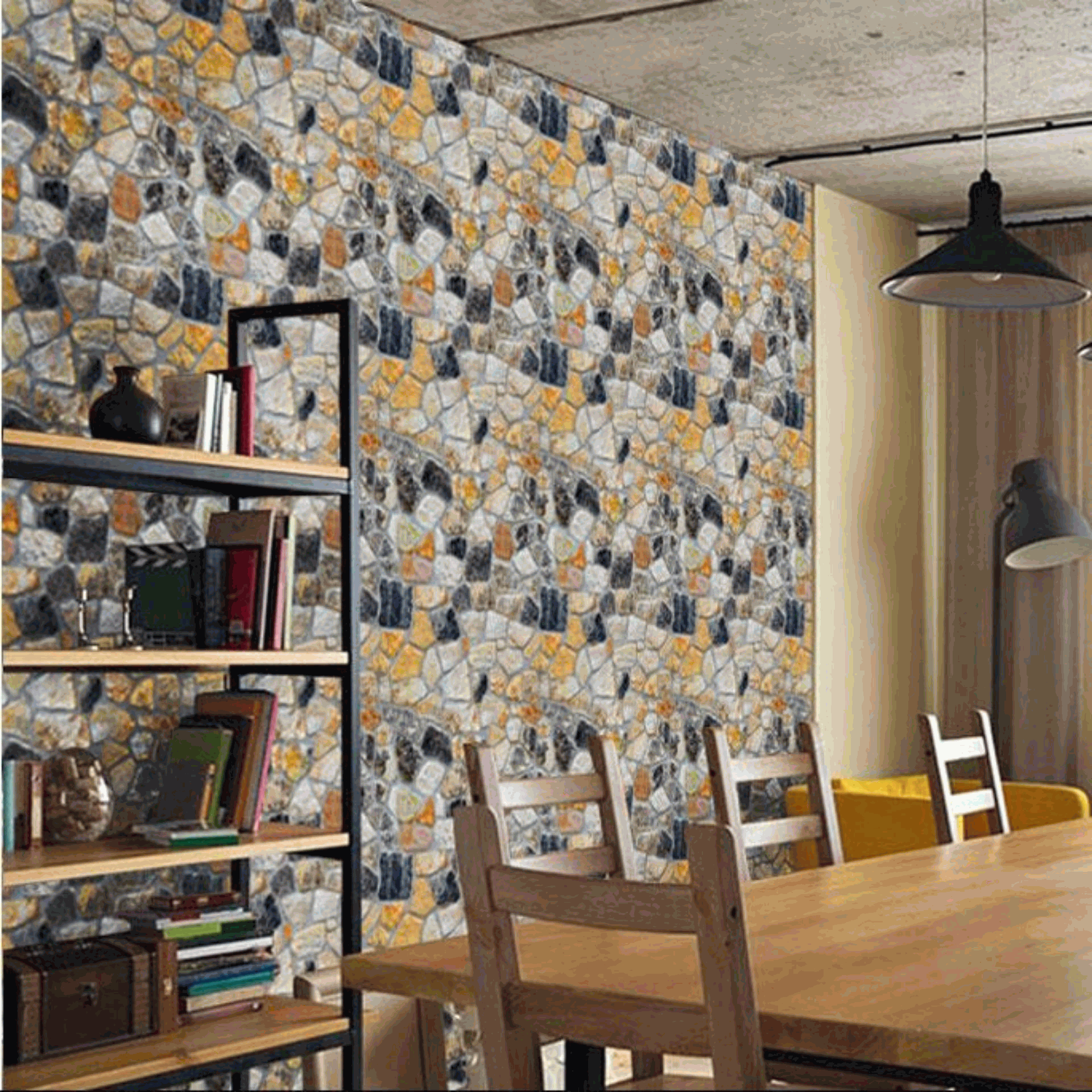 5M Giấy Dán Tường không cần keo HPMSA1014 - họa tiết sỏi 3D