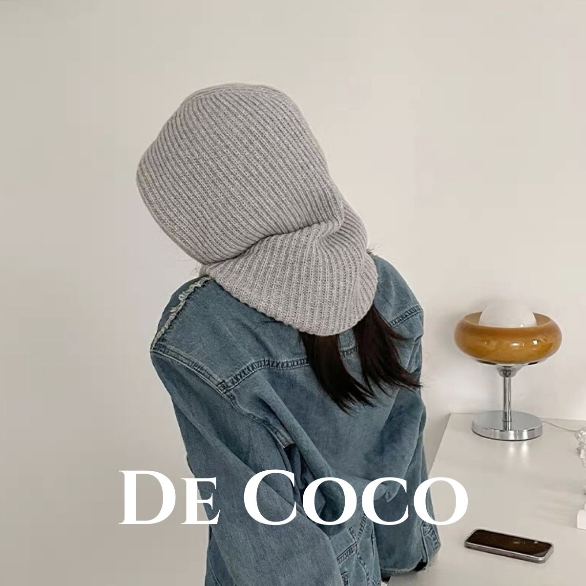 Khăn len mùa đông, khăn len trùm đầu nhiều màu De coco