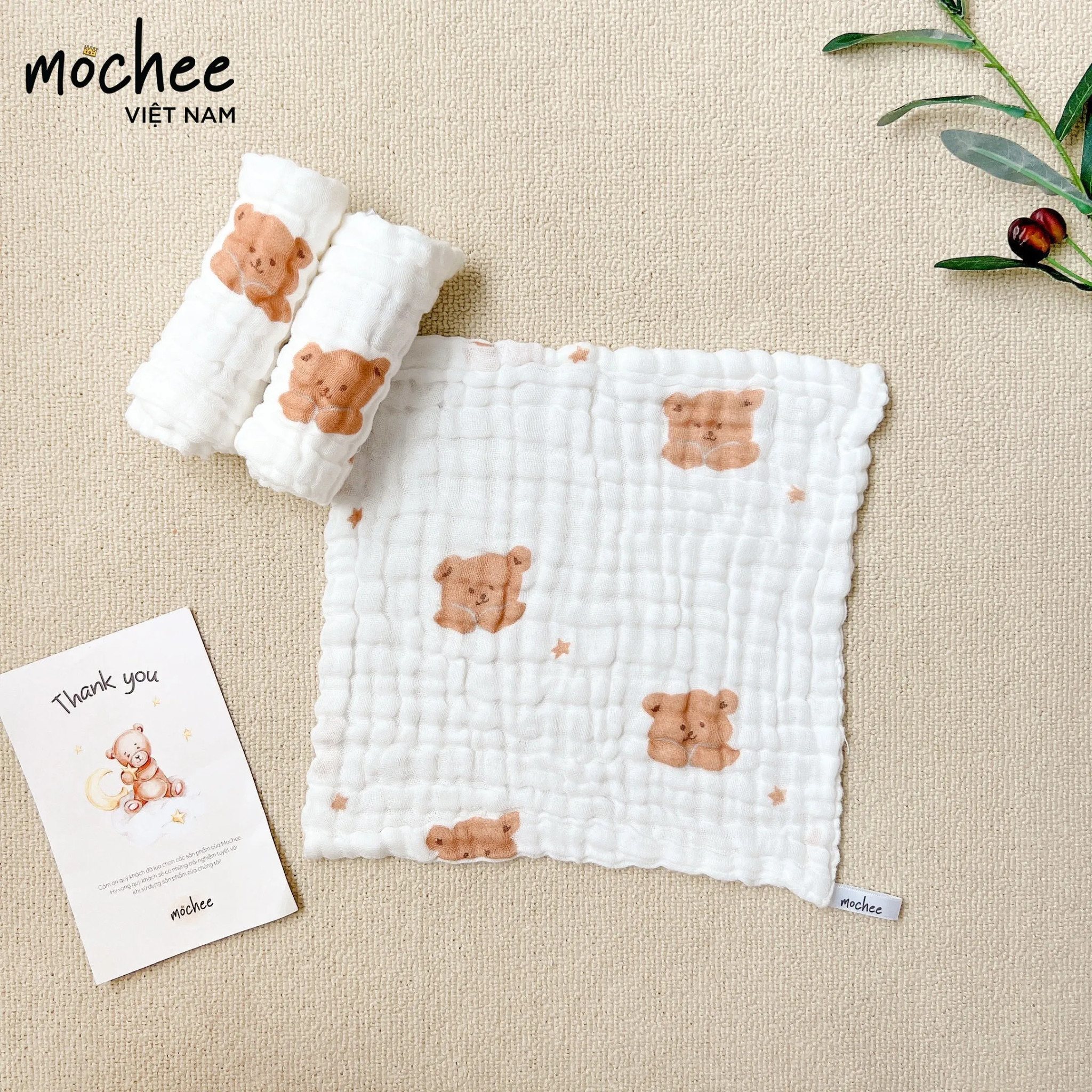 Set 5 khăn sữa vải xô nhăn Mochee