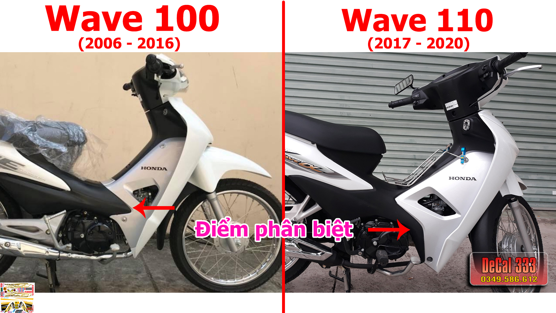 Tem Rời WAVE ALPHA 110 VÀNG TRẮNG - DÁN XE TRẮNG - 831004 (Tem chế 3 lớp cao cấp)