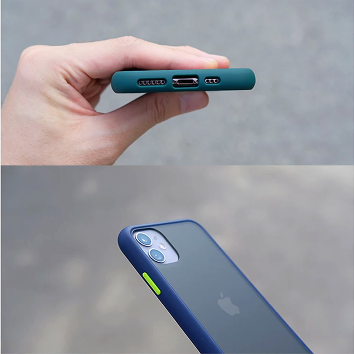 [TẶNG KÍNH CƯỜNG LỰC FULL MÀN] Ốp lưng iPhone viền nhựa dẻo chống sốc, lưng mờ [MÀU XANH LAM] / Ốp lưng ip6s Plus, iPhone 7 Plus, iPhone 8 Plus, iPhone XS Max, iPhone XR siêu bền / Case iPhone 11 Pro Max