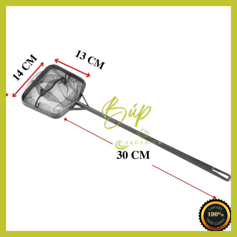 Vợt bắt cá cảnh vuông lưới đen nhiều kích cỡ