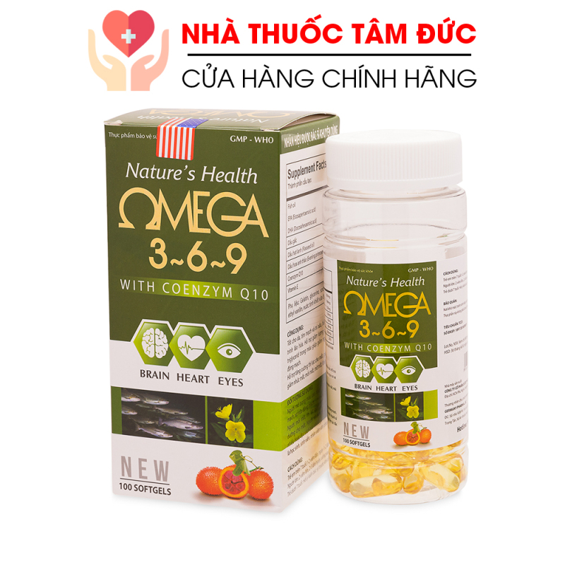 [HCM]Viên uống dầu cá Omega 369 Dầu gấc hoa anh thảo bổ não sáng mắt khỏe mạnh tim mạch - Hộp 100 viên
