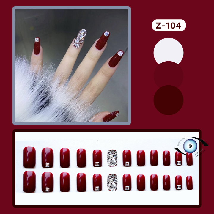 Combo 2 pairs fake nail 24 psc ( buy 1 gift 1 ) , free gift supper glue , gift 1 pair facek nail and stick glue