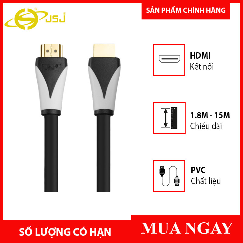 [HCM]Dây Cáp HDMI Dài 3m Loại Tròn JSJ-H400