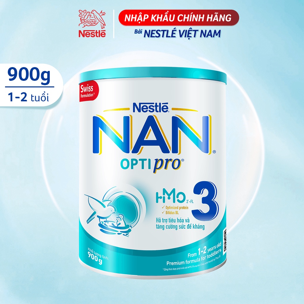 Sữa bột Nestle NAN OPTIPRO 3 HM-O 900g cho trẻ từ 1