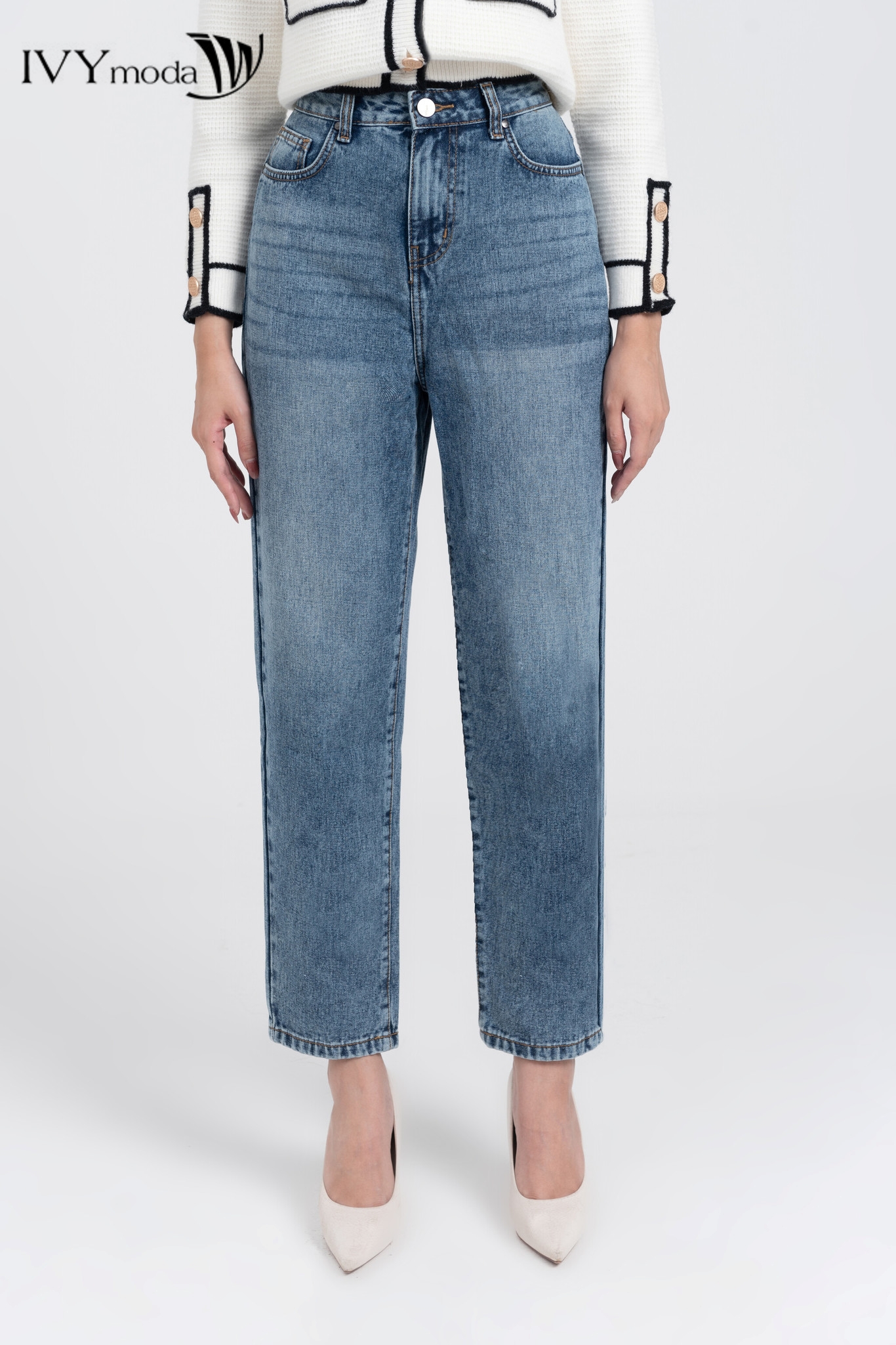 Quần jeans dáng Baggy IVY moda MS 25M7821