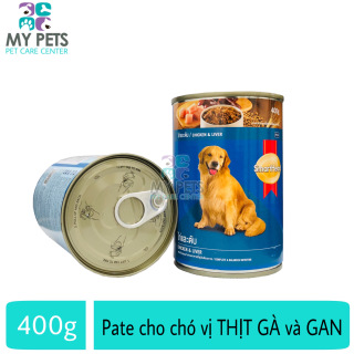 Thức Ăn Pate SmartHeart Hương Vị Thịt Gà & Gan Cho Chó Lớn - lon 400g thumbnail