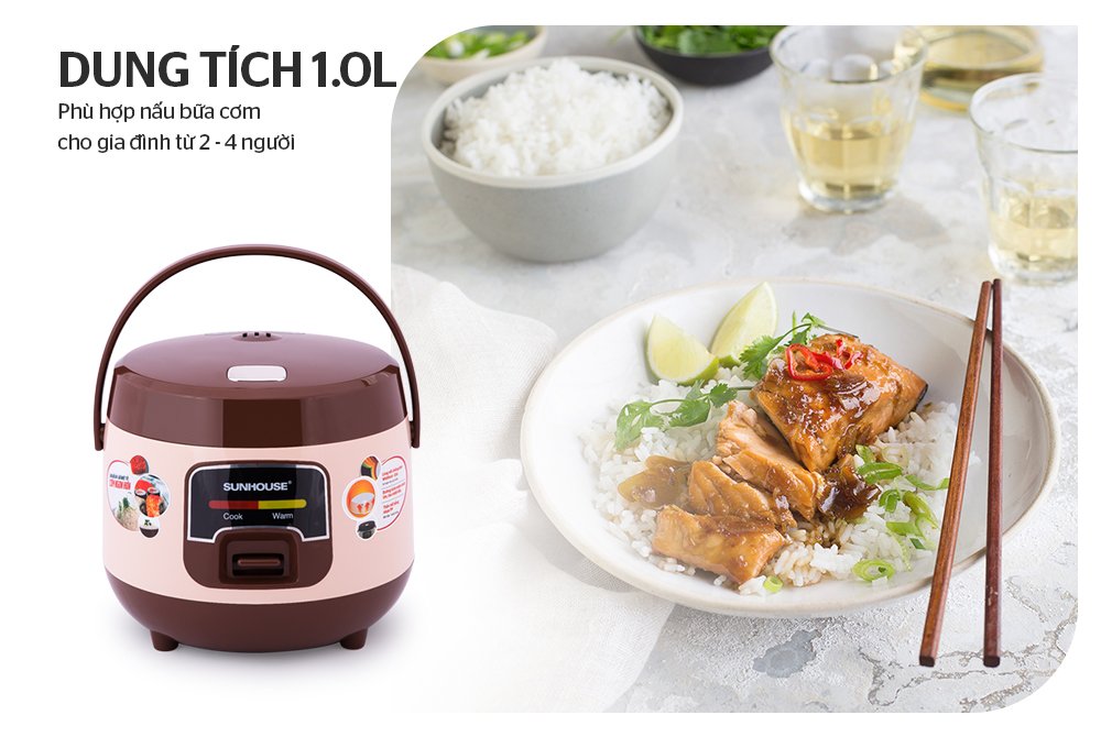 Nồi cơm điện 1l Sunhouse SHD8208C