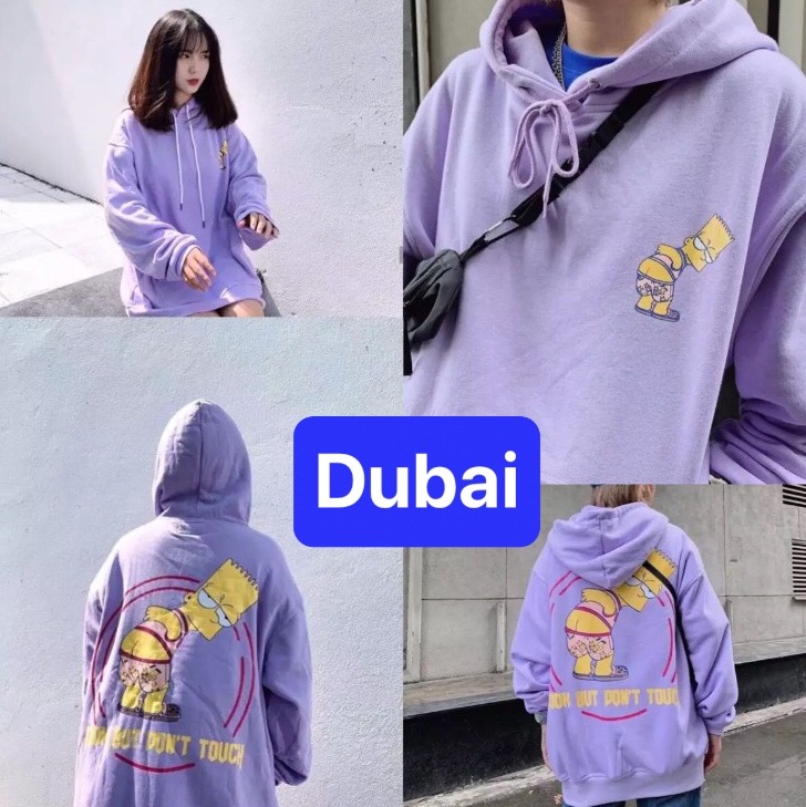ÁO KHOÁC HOODIE NAM NỮ CHỐNG NẮNG ĐÔNG HÈ TÍM CHÚ HỀ SIMPLO CHẤT NỈ DÀY PHOM FROM RỘNG UNISEX CAO CẤP - DUBAI FASHION