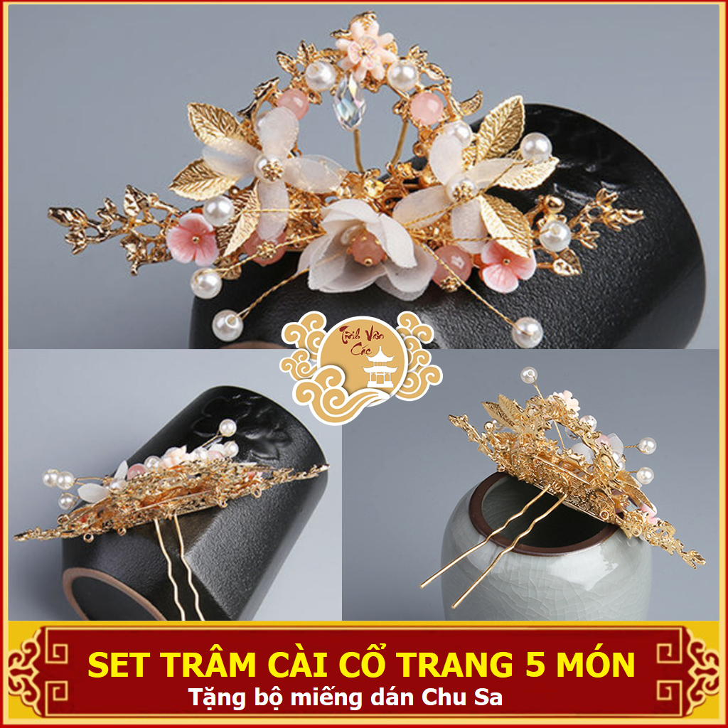 Hanfu set trâm cài tóc cổ trang 5 món SHOP TĨNH VÂN CÁC (có sẵn)