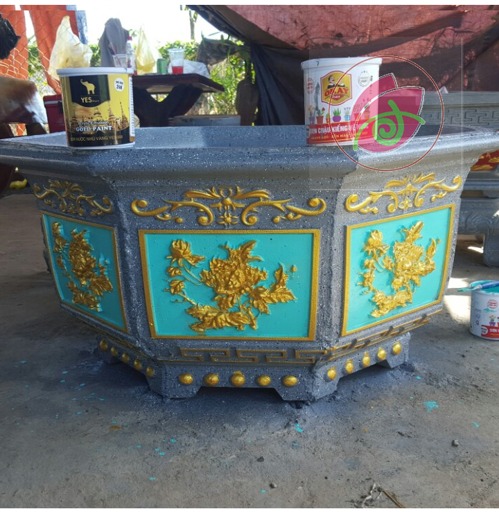 Sơn chậu màu Xanh ngọc hệ nước Yes hoặc Okay Paint 1kg