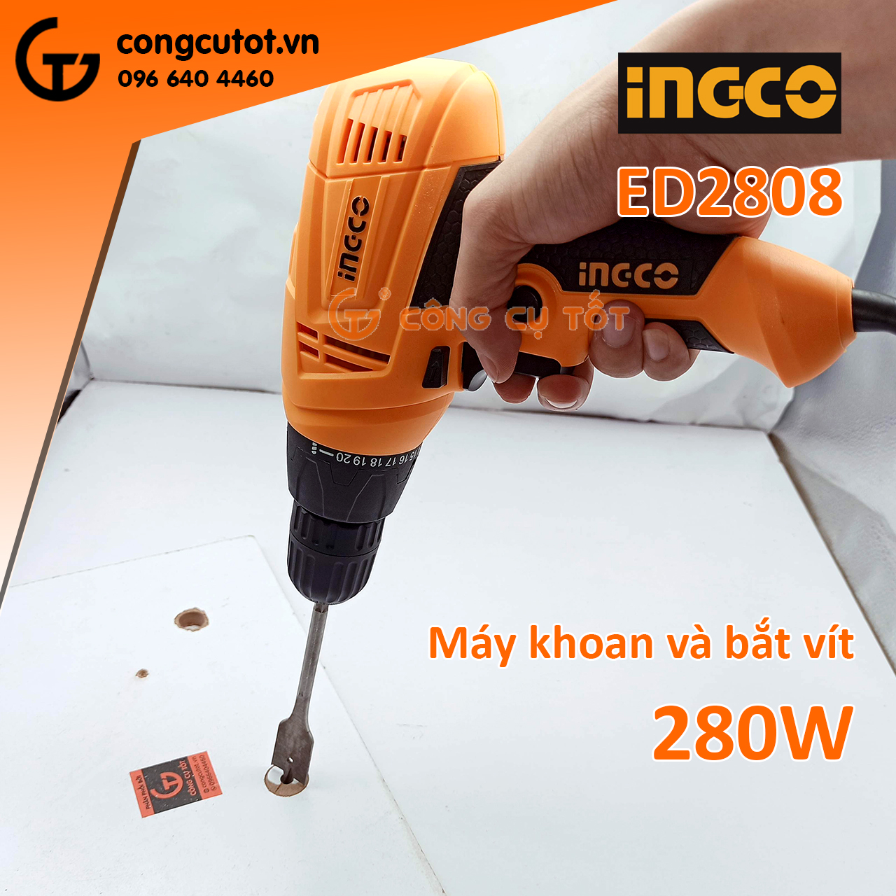 Máy khoan vặn vít cầm tay 10mm 280W INGCO ED2808