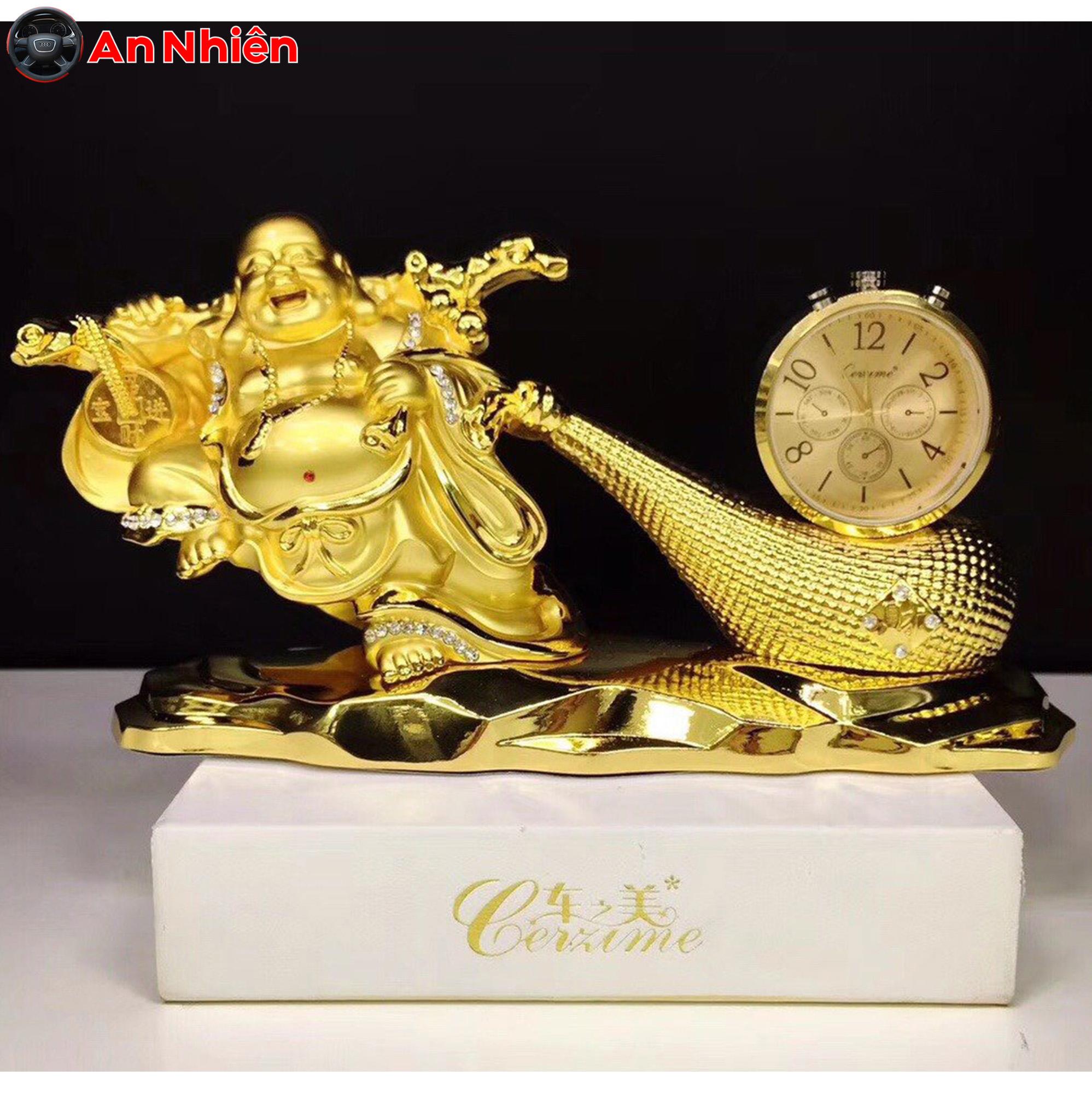 Tượng Phật Di Lặc Gánh Vàng Kéo Bao Tiền Đồng Hồ Nước Hoa Cao Cấp - Tài Lộc Thịnh Vượng - Trang Trí Taplo - Nước Hoa Ô Tô