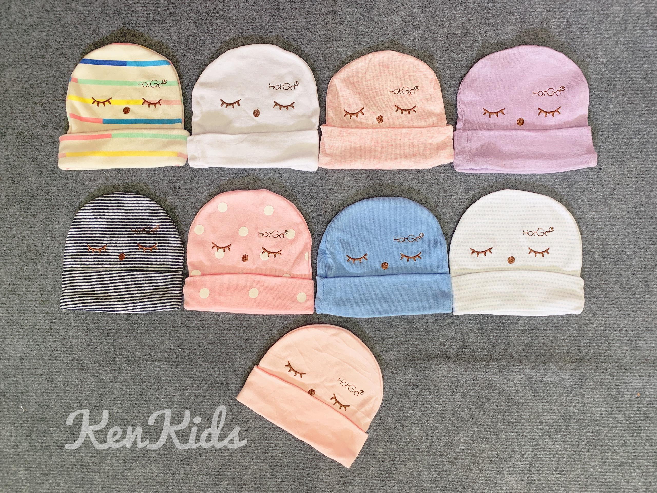 Set 3 Nón/ mũ sơ sinh thêu mắt HOTGA - 3 cái