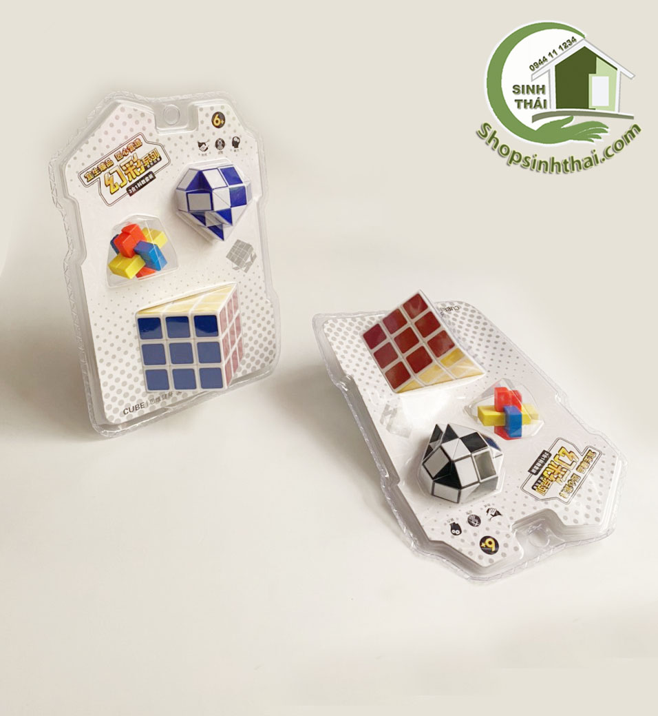 Vỉ 3 cục rubik 3x3 to nhỏ