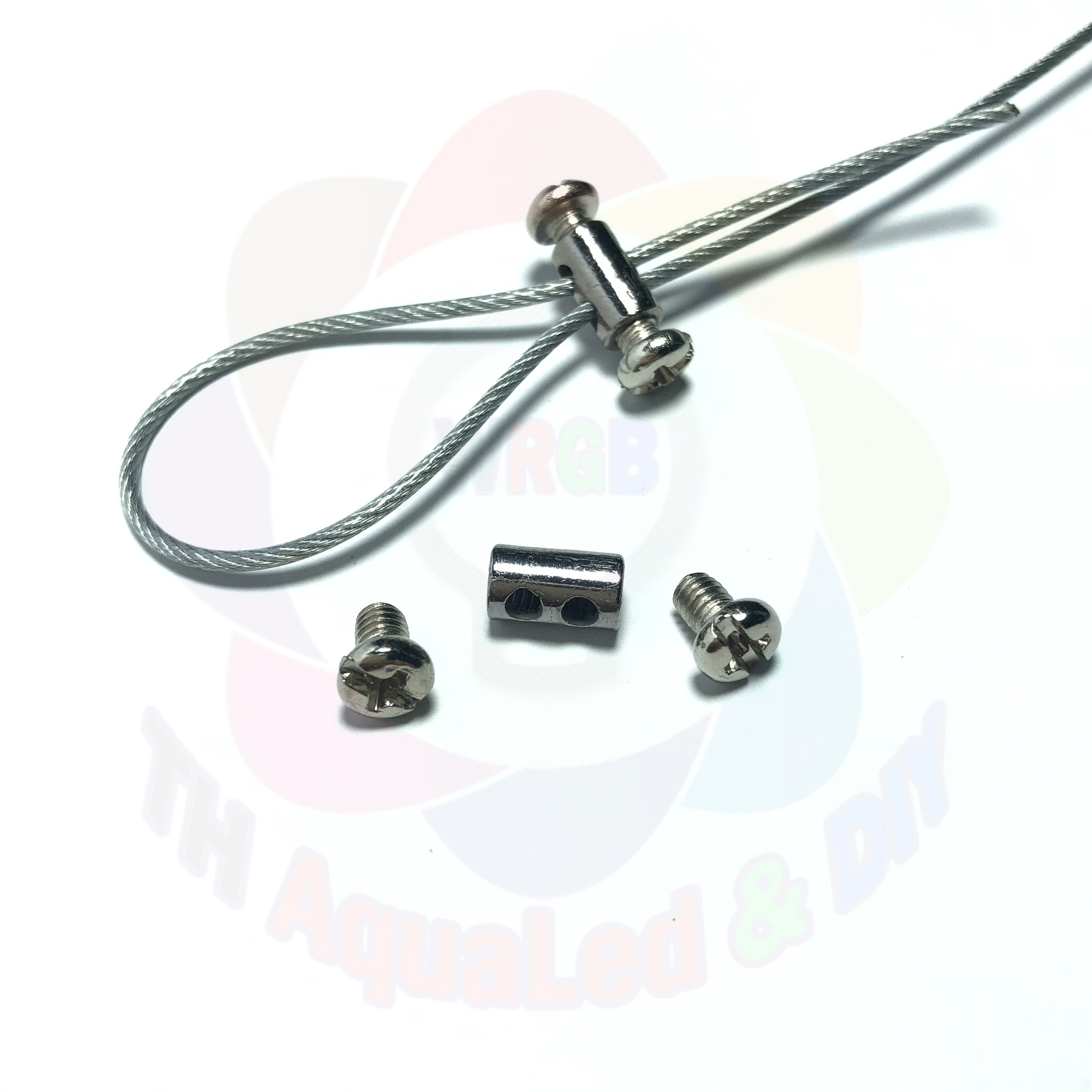 Ốc siết cáp đôi treo thiết bị Ốc giữ cáp 2 vị trí mạ niken chuyên dùng cho đèn khung tranh trang trí gia dụng công trình