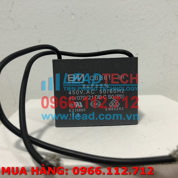 [HCM]Tụ điện BM CBB61 8uF 450VAC Dây cắm