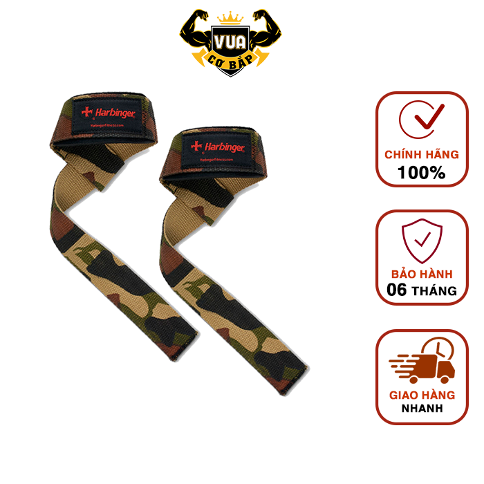 Dây Kéo Lưng Harbinger Padded Cotton Lifting Straps Camo