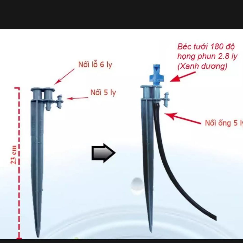 Combo 200 béc bọ phun 1 bên họng 1.8 và 2.8 li