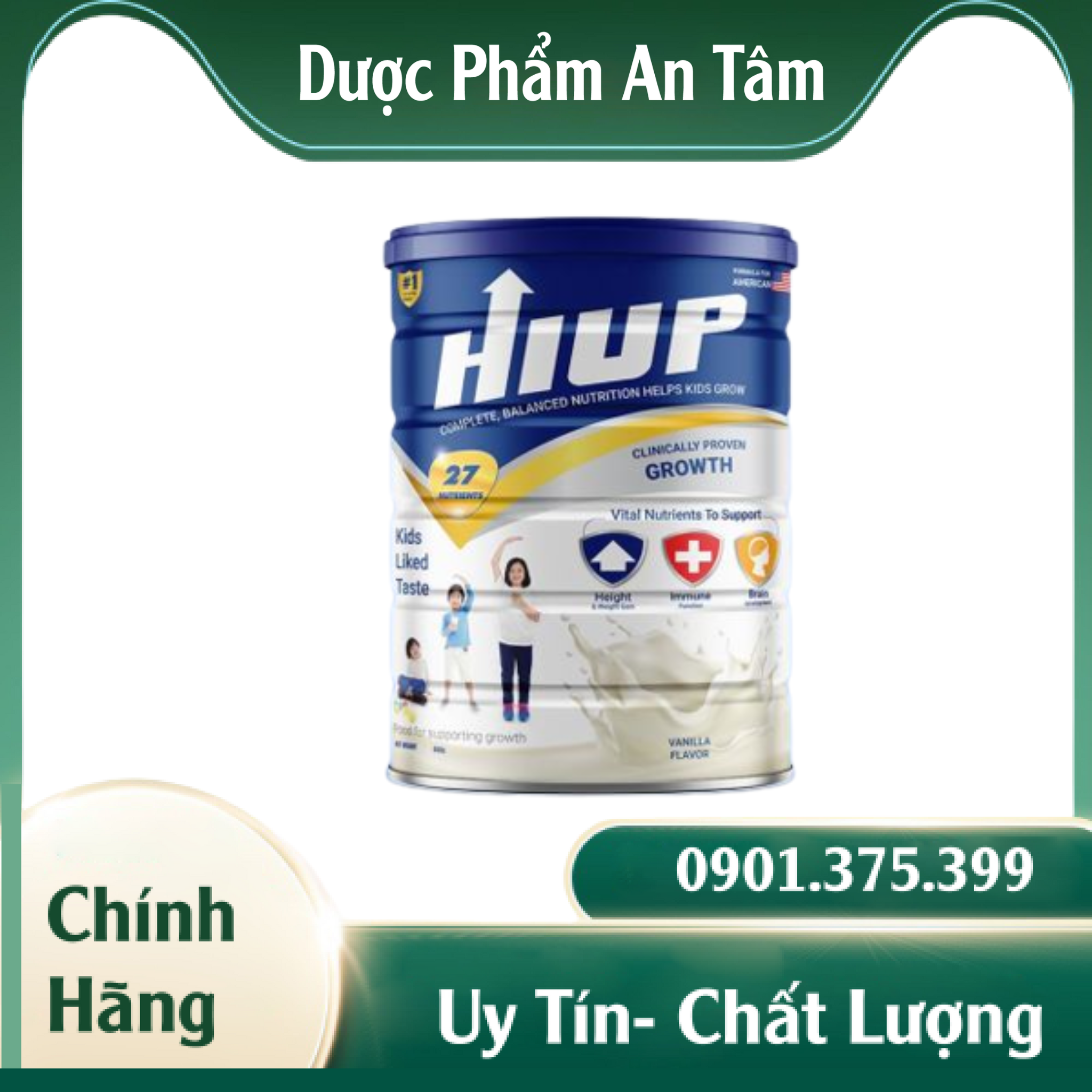 Combo 2 Lon Sữa Hiup tăng chiều cao cho trẻ từ 2 tuổi hộp 650g chính hãng
