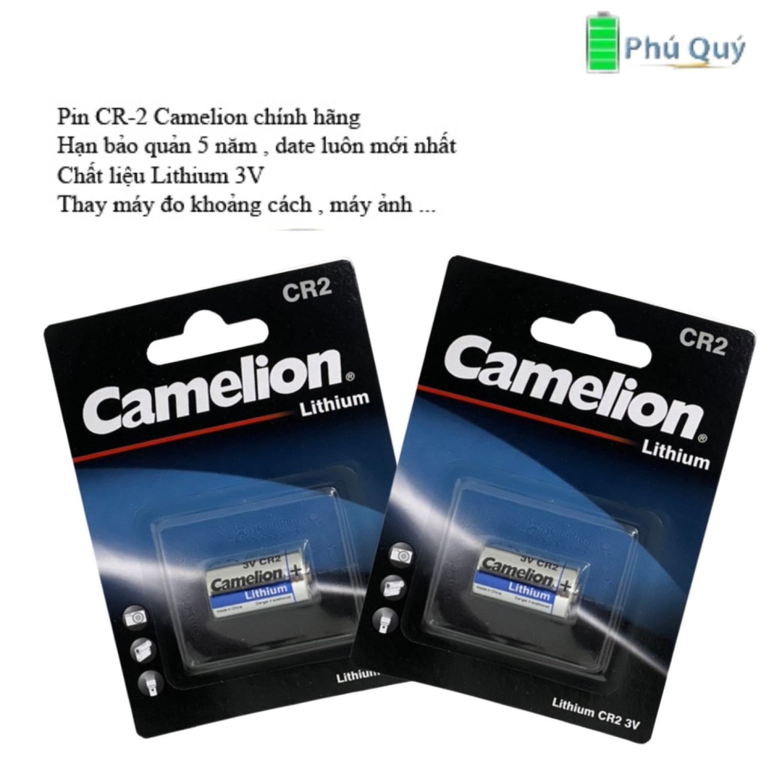 Pin CR2 Camelion lithium 3V thay máy đo khoảng cách