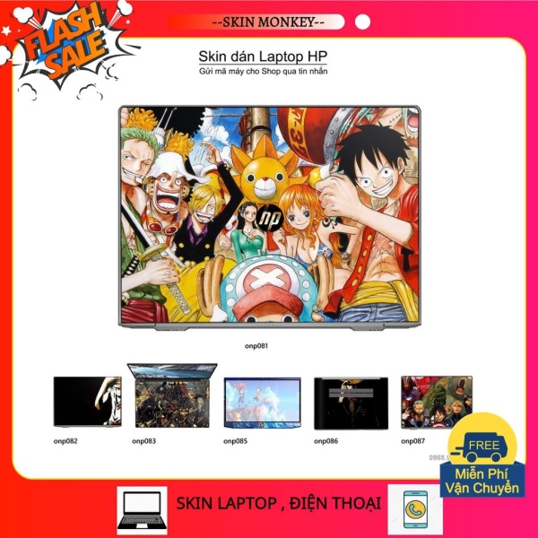 Skin miếng dán dành cho Laptop HP in hình One Piece bộ 7 ấn tượng(inbox mã máy cho Shop)