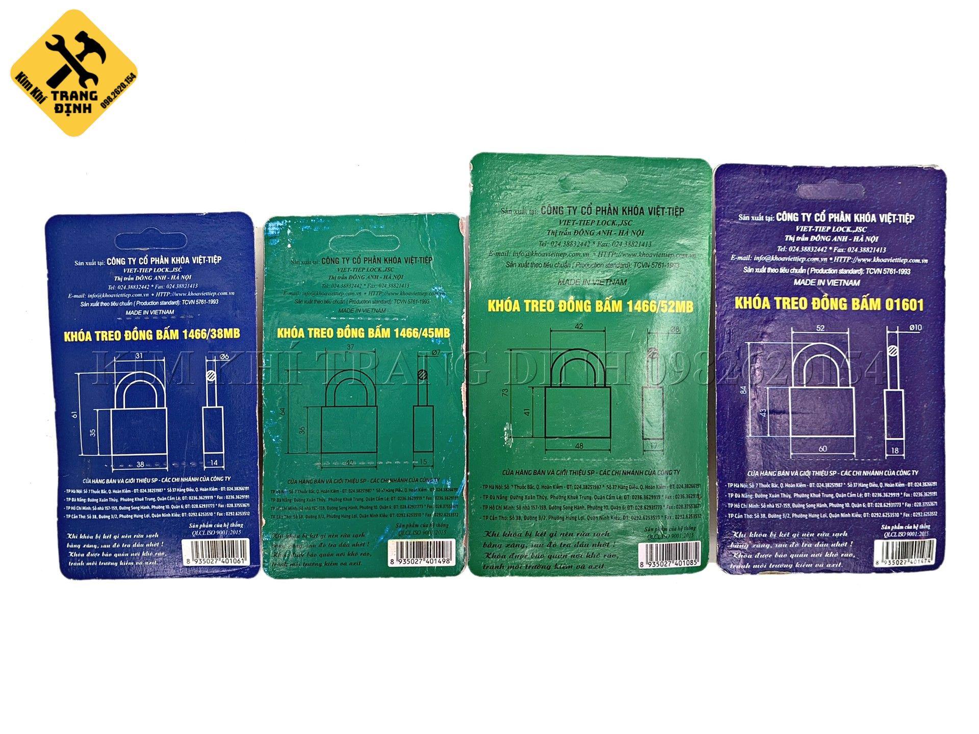 Khóa Treo Đồng Bấm Việt Tiệp Đủ Kích Cỡ