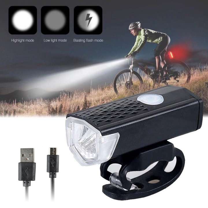 Đèn pha độ sáng cao, đèn trước xe đạp sạc qua cổng Micro USB