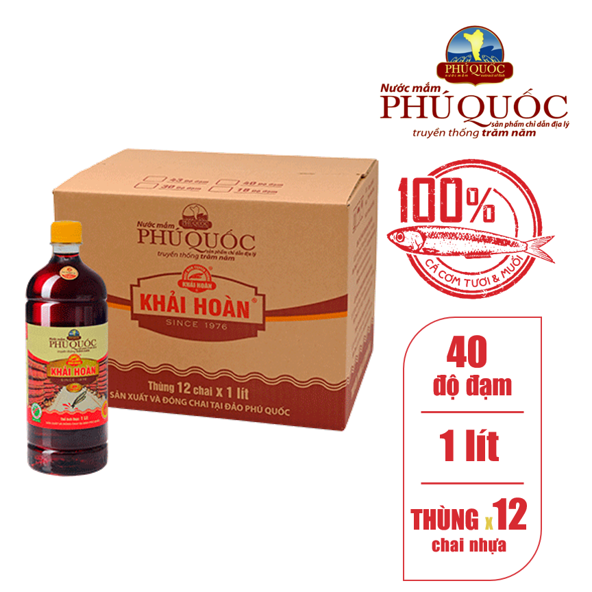 Nước mắm Khải Hoàn chai 1 lít 40 đạm