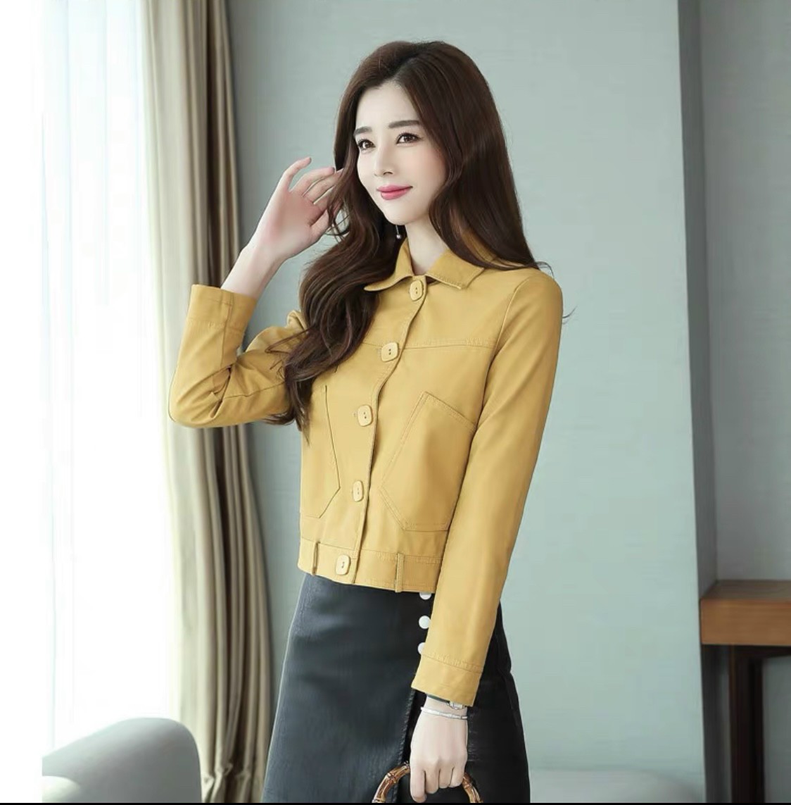 ÁO KHOÁC KAKI LỬNG 1 LỚP GIẢ JEAN SÀNH ĐIỆU , NÚT ÁO CUNG MÀU TẠO PHONG CÁCH RIÊNG BIỆT UTK