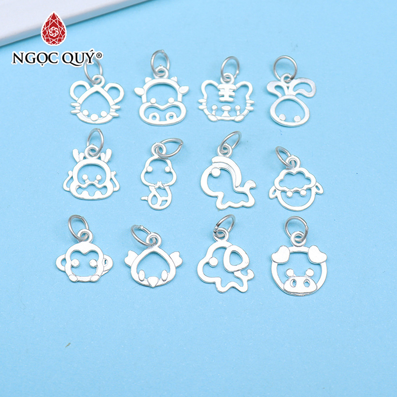 Charm bạc treo 12 con giáp - Ngọc Quý Gemstones