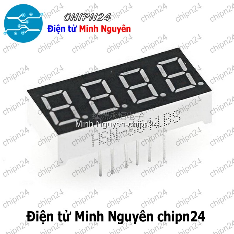 [1 con] (C76) Led 7 Đoạn 0.36 inch 4 Số Dương chung (Sáng Đỏ) (Led 7 Thanh) - HH002534
