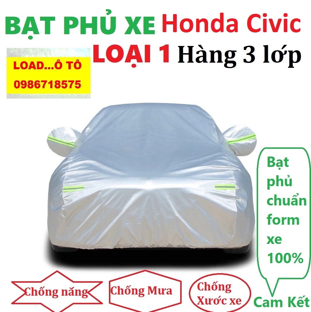 Bạt phủ xe honda civic cao cấp, bạt phủ xe ô tô, bạt che ô tô cách nhiệt load ô tô