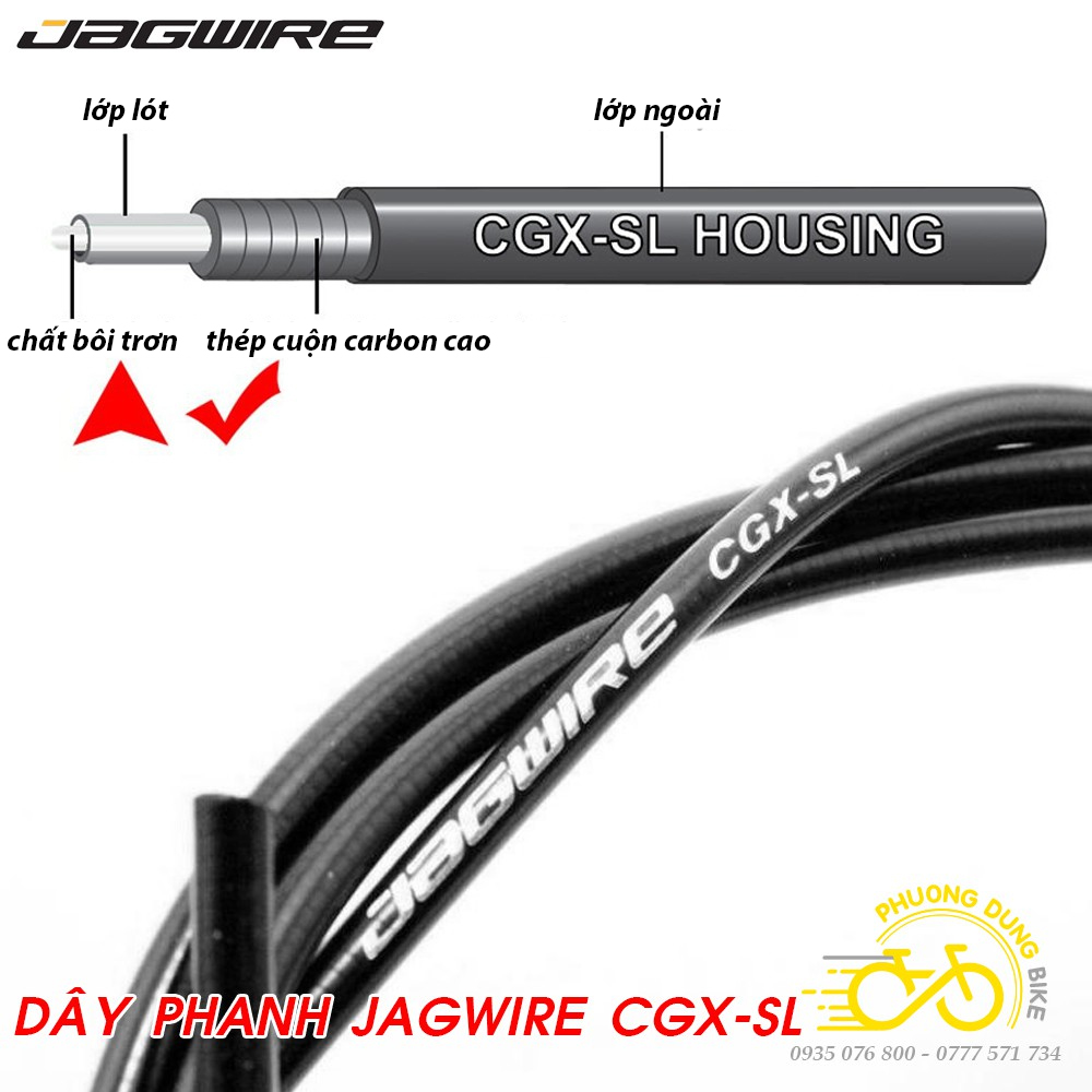 Vỏ dây đề or dây phanh xe đạp - Nhãn hiệu JAGWIRE (Đài Loan)