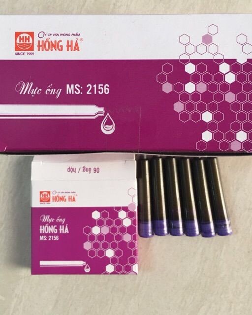 Mực ống hồng hà - hộp 6 ống - màu tím- ms 2156