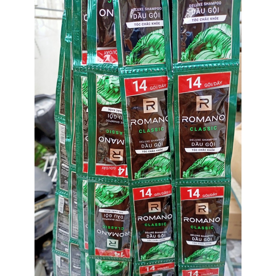 Set 50 gói dầu gội Romano 5g (Xanh lá  - Đỏ - XANH  -)