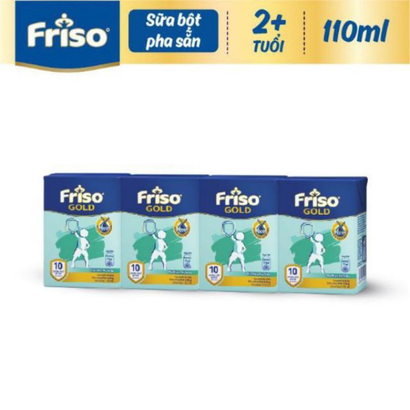 Sale sốc lốc 4 hộp sữa bột pha sẵn friso gold vani 110ml - cho bé trên 2 tuổi
