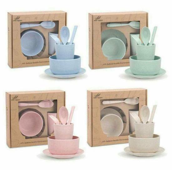 Bộ 6 Món Ly Chén Muỗng Nĩa Dĩa Đũa Lúa Mạch An Toàn