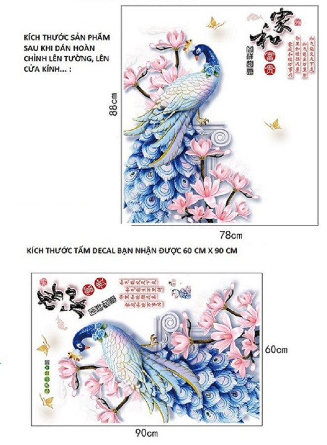 [HCM]DECAL DÁN TƯỜNG TẾT TRANH CÔNG PHONG THỦY