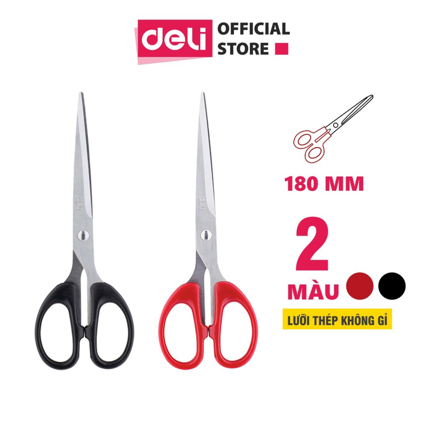 Kéo văn phòng 175mm Deli - Đen/Đỏ - 1 chiếc - E6009