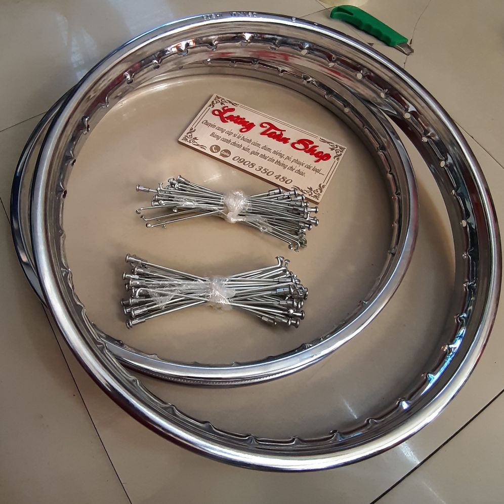 căm niềng xe máy hiệu  goshi 1.4/ 1.6 + căm zin theo xe ( tùy anh em chọn)