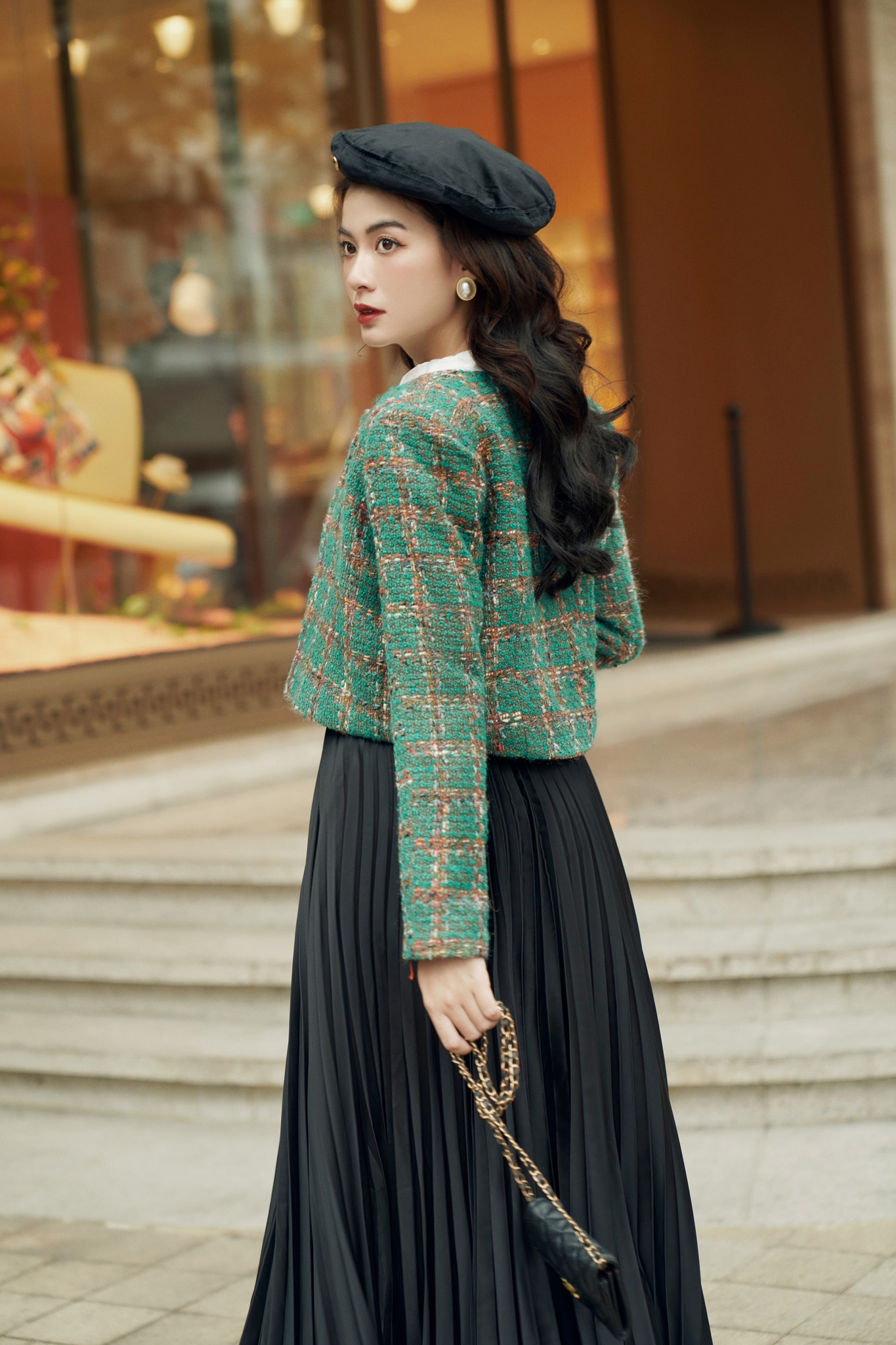 Voucher siêu sale 15% OLV - Áo khoác Hasie Tweed Coat