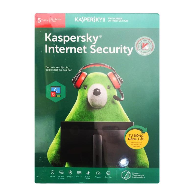 Bảng giá Phần mềm diệt virus Kaspersky Internet Security 5PC (Xanh) Phong Vũ