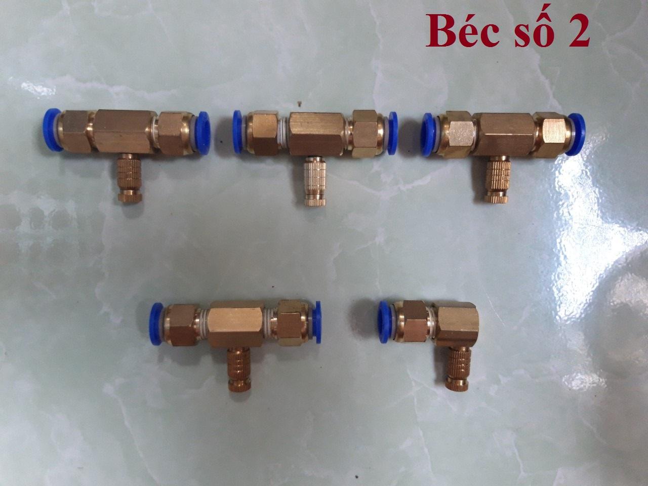 Set 5 đế đồng gắn ống 10 mm + 5 béc phun sương