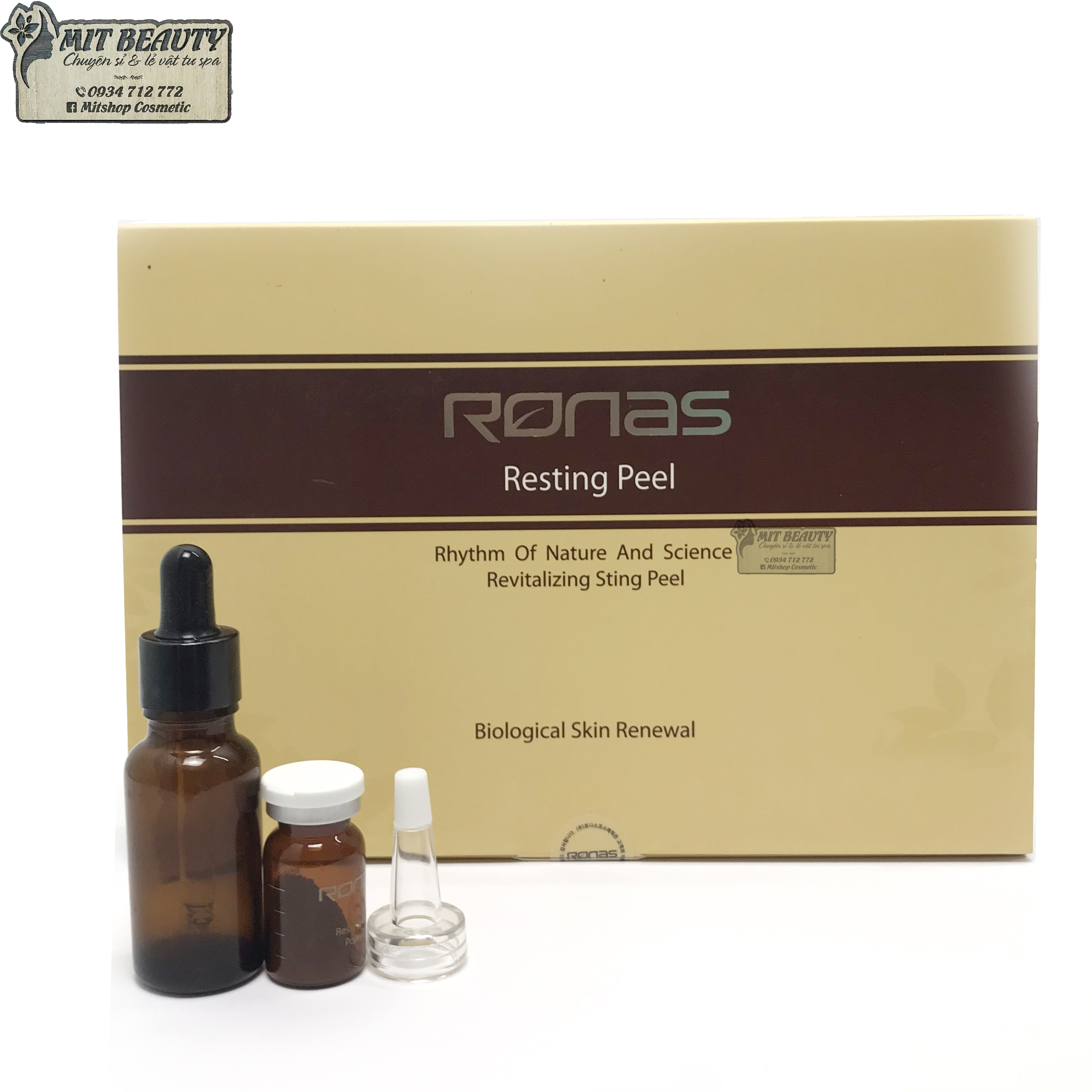 Lẻ 1 cặp Peel da Ronas Resting Solution vi kim tảo biển Hàn Quốc - Peel da tại nhà- Thay da sinh học