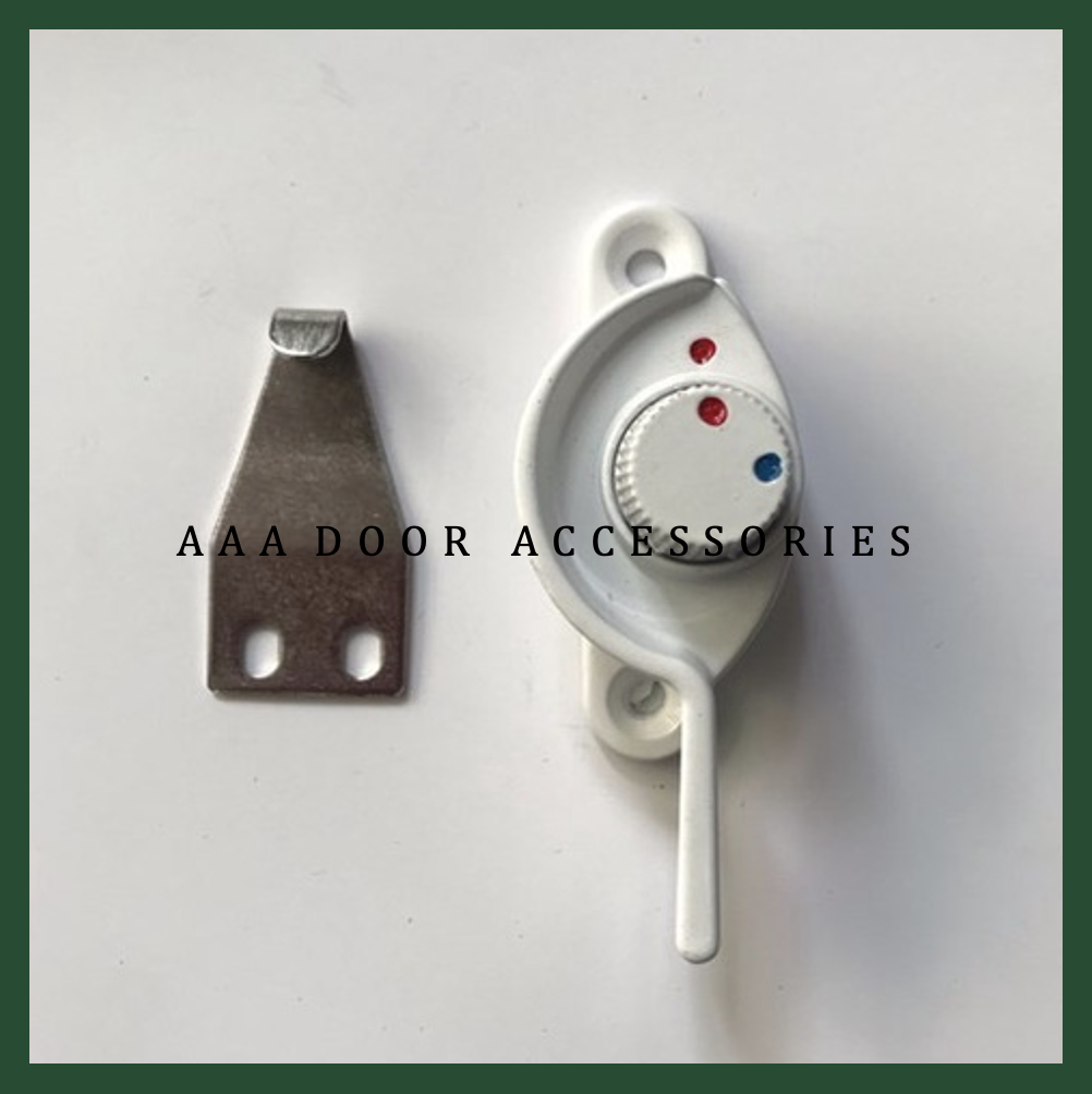 Chốt khoá sò xanh đỏ cửa lùa nhôm (trắng, bạc)
