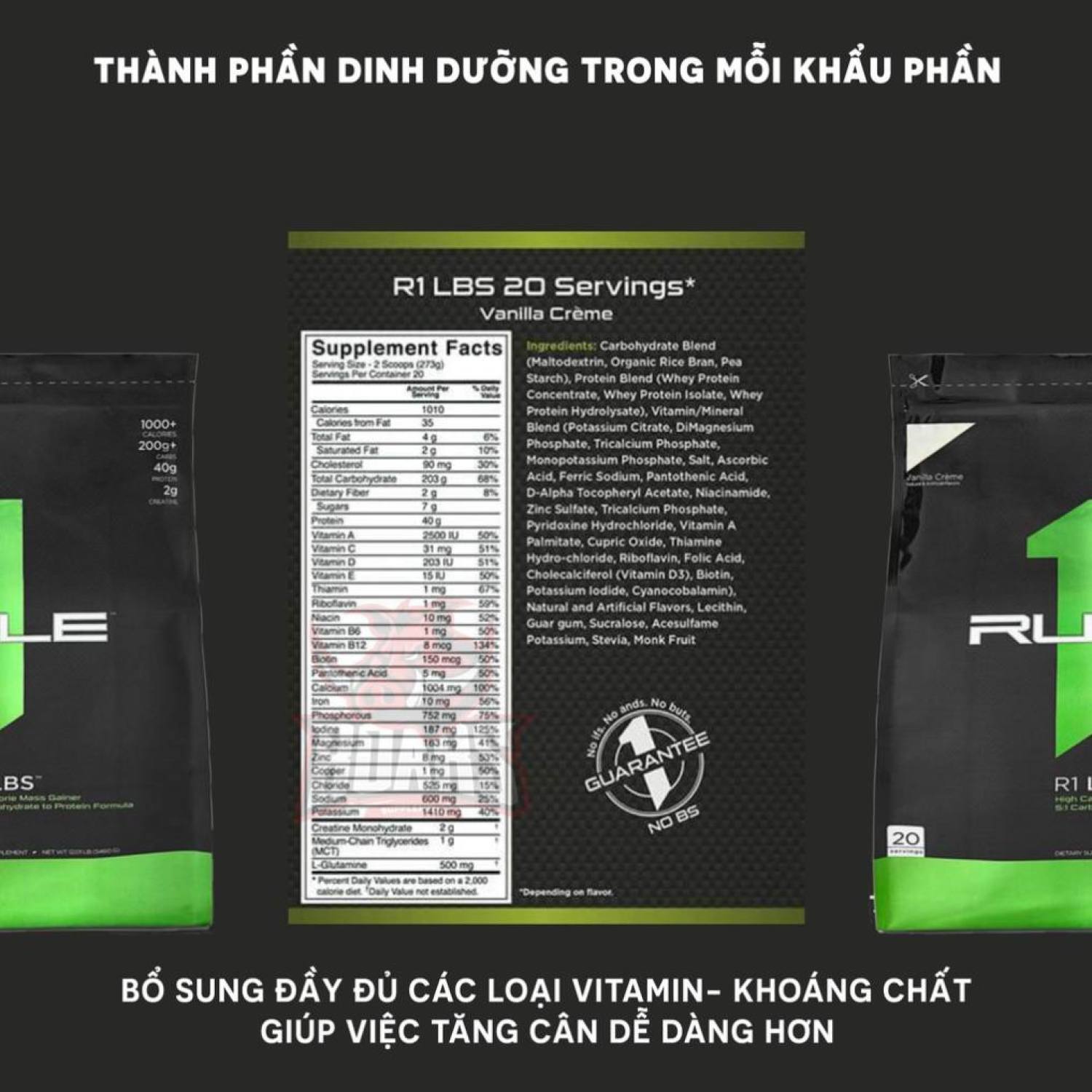 RULE1 MASS GAINER - TĂNG CƠ TĂNG CÂN CHẤT LƯỢNG