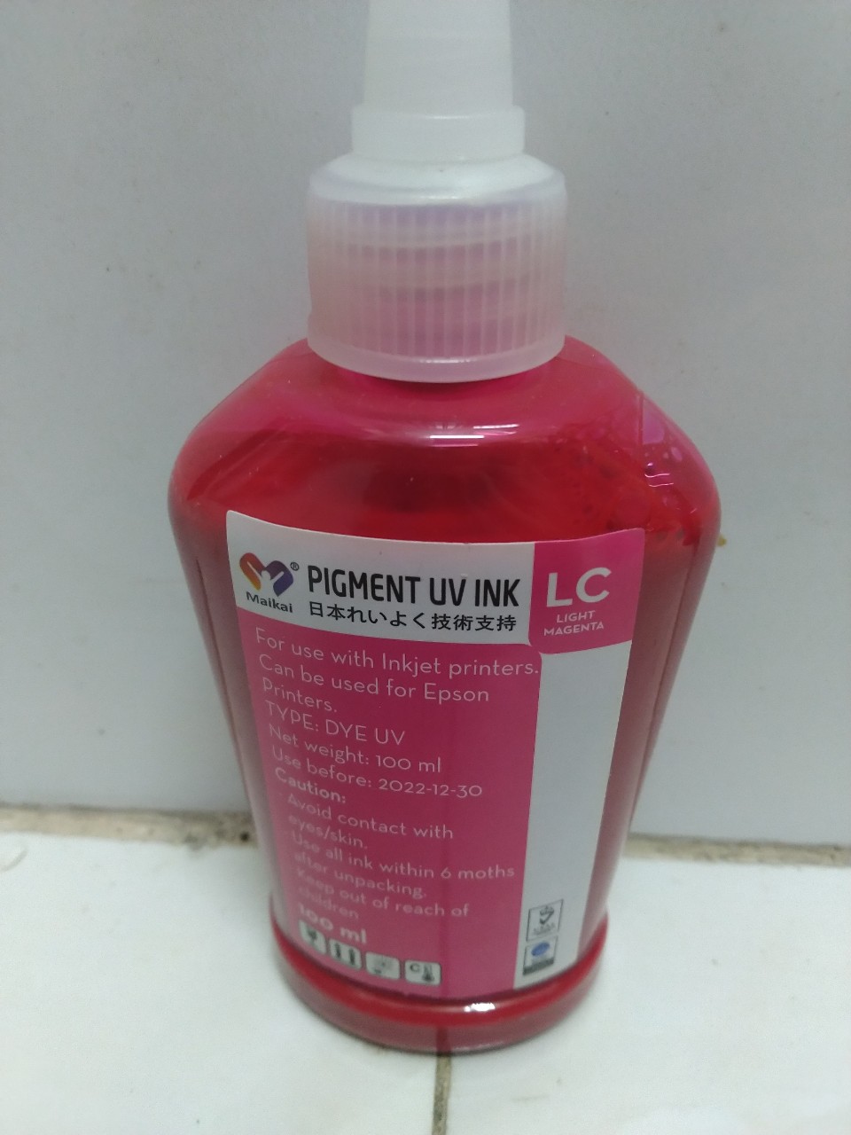 Mực Dầu (Pigment UV) chai màu đỏ loại 100ml-M